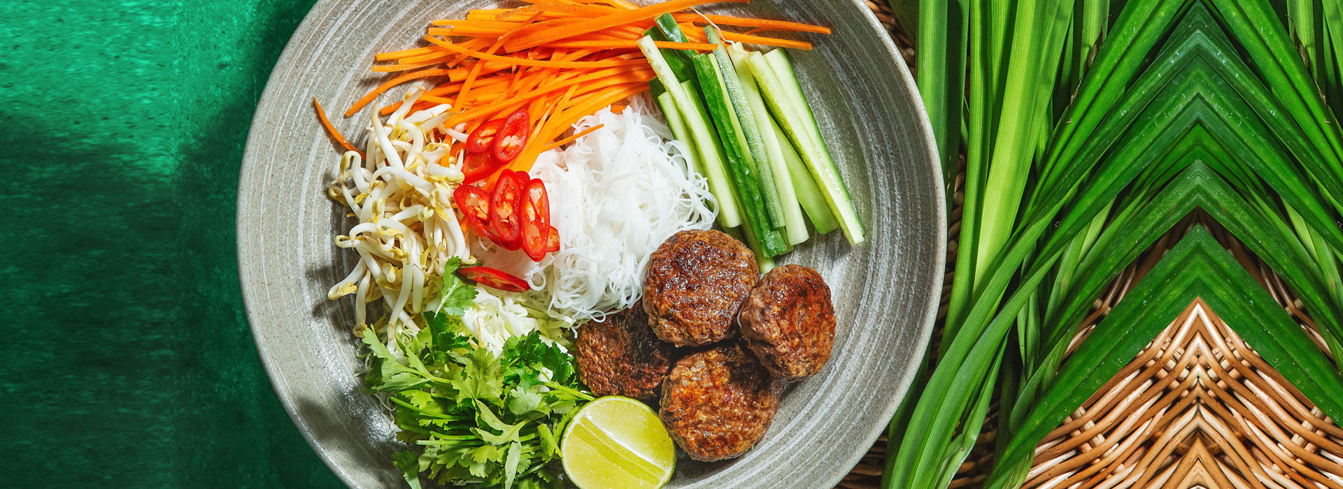 Bun Cha Bowl Recipe,vietnamese metballs,vegan bun cha bowl