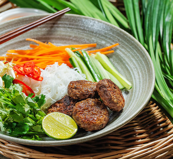 Bun Cha Bowl Recipe,vietnamese metballs,vegan bun cha bowl